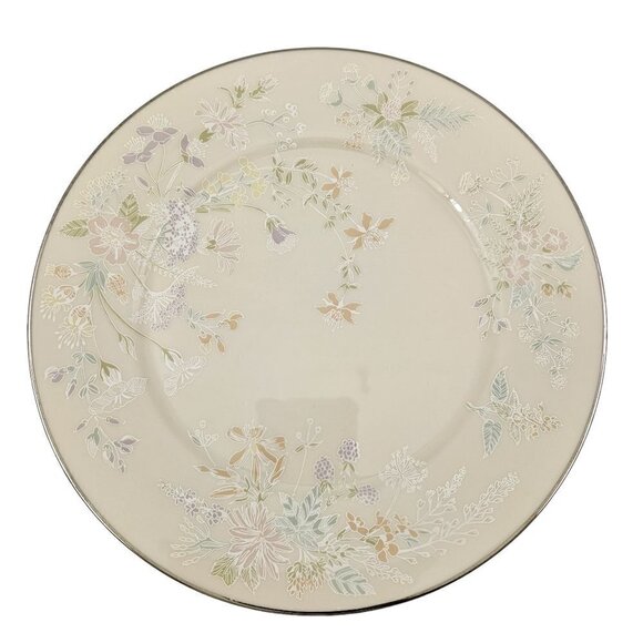 Lenox April Ivory w/ Platinum Floral On Trim 10 7/8” Dinner Plates - Set of 3 - Picture 14 of 16